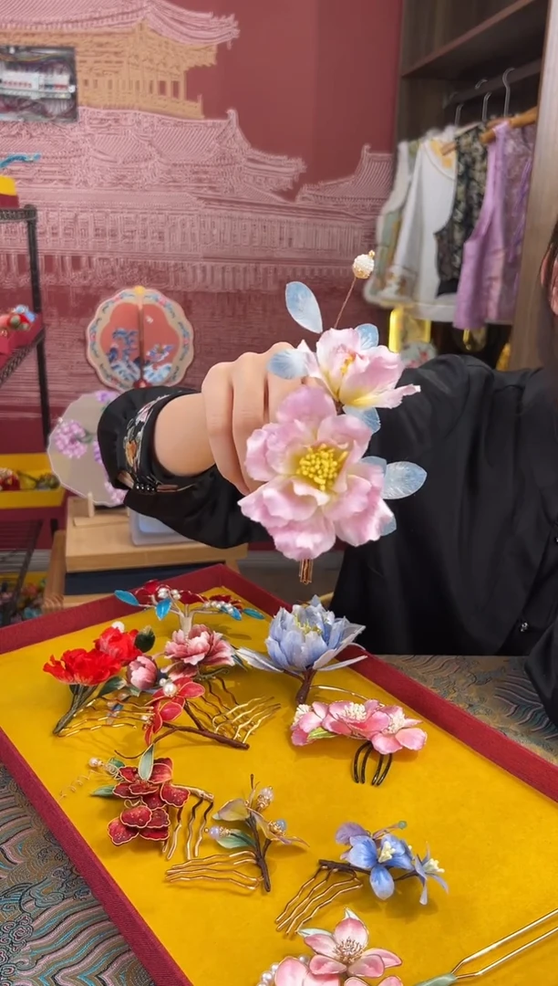 【闪购商品】刺绣非遗绒花（发饰）