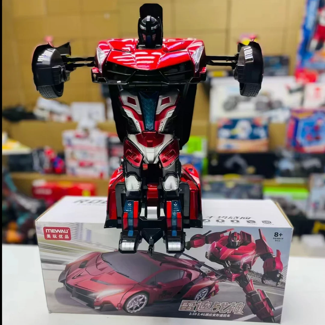 变形汽车遥控一键变形汽车电动机器人赛车模型男孩儿童玩具遥控车
