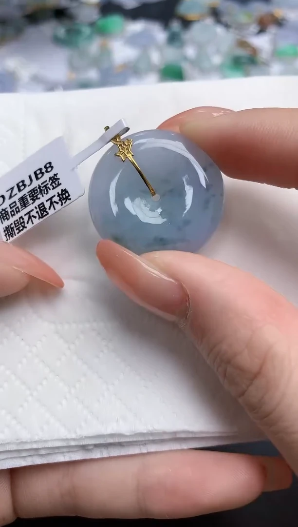 【闪购商品】翡翠颈饰18K金镶嵌天然缅甸翡翠A货