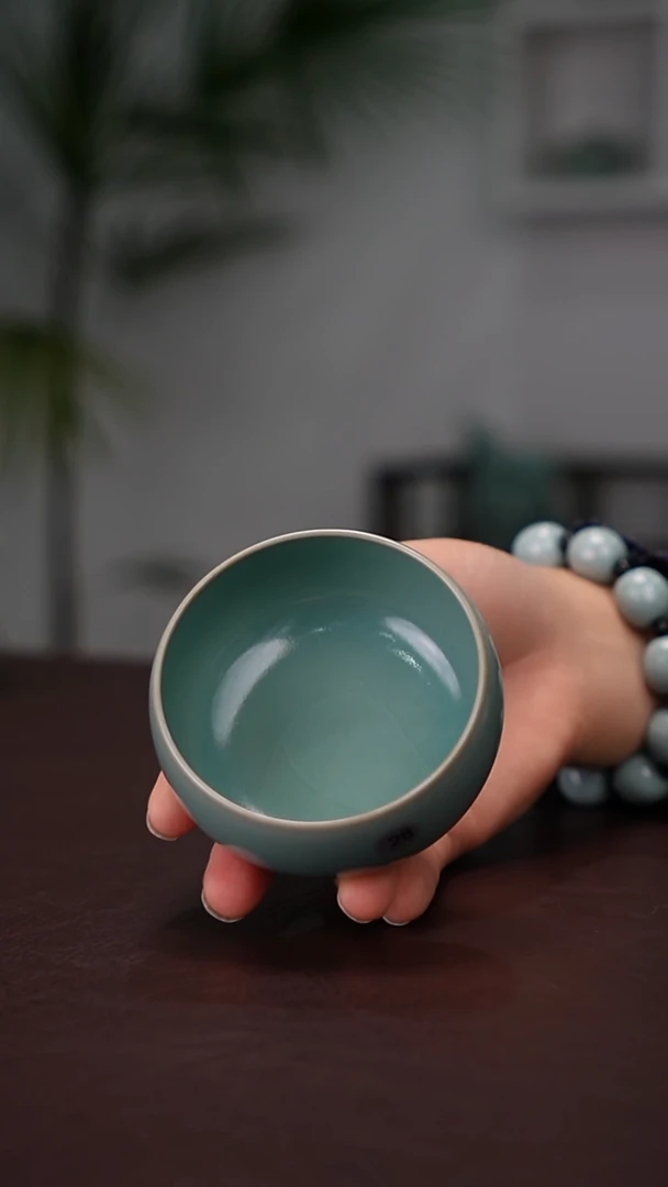 天蓝釉 禅定杯  一级   平