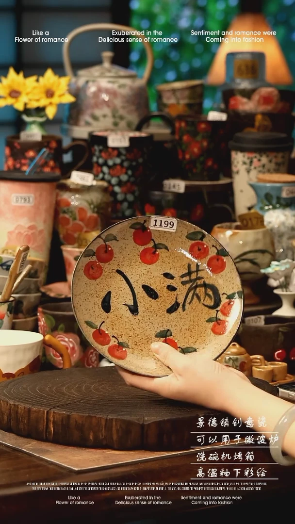 陶瓷景德镇高温釉下彩手工手绘款式@A1199@