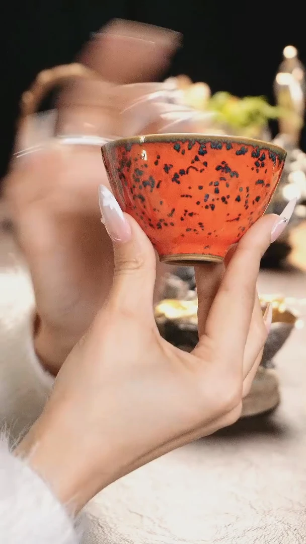 【闪购商品】境秋汝窑红杯设计