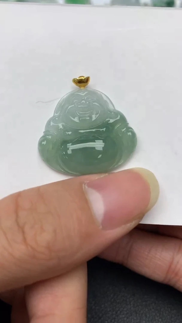 颈饰18K金镶嵌翡翠a货假一赔三支持复检百元上9元证书费自理