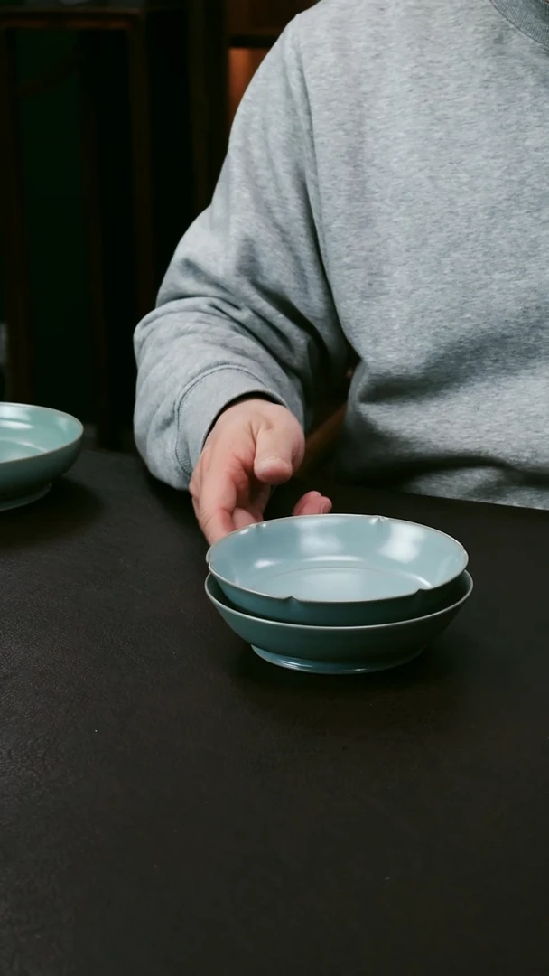 【闪购商品】其他汝官窑精品小圆洗90小葵口