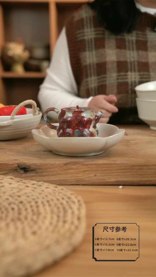 【闪购商品】白色的6英寸花口盘【壶