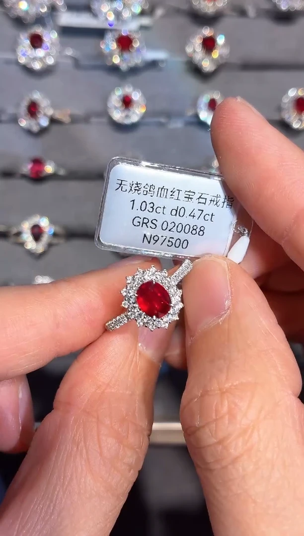 18K金镶嵌戒指红宝石【闪购】1.03ct/同步展会价/无烧鸽血红