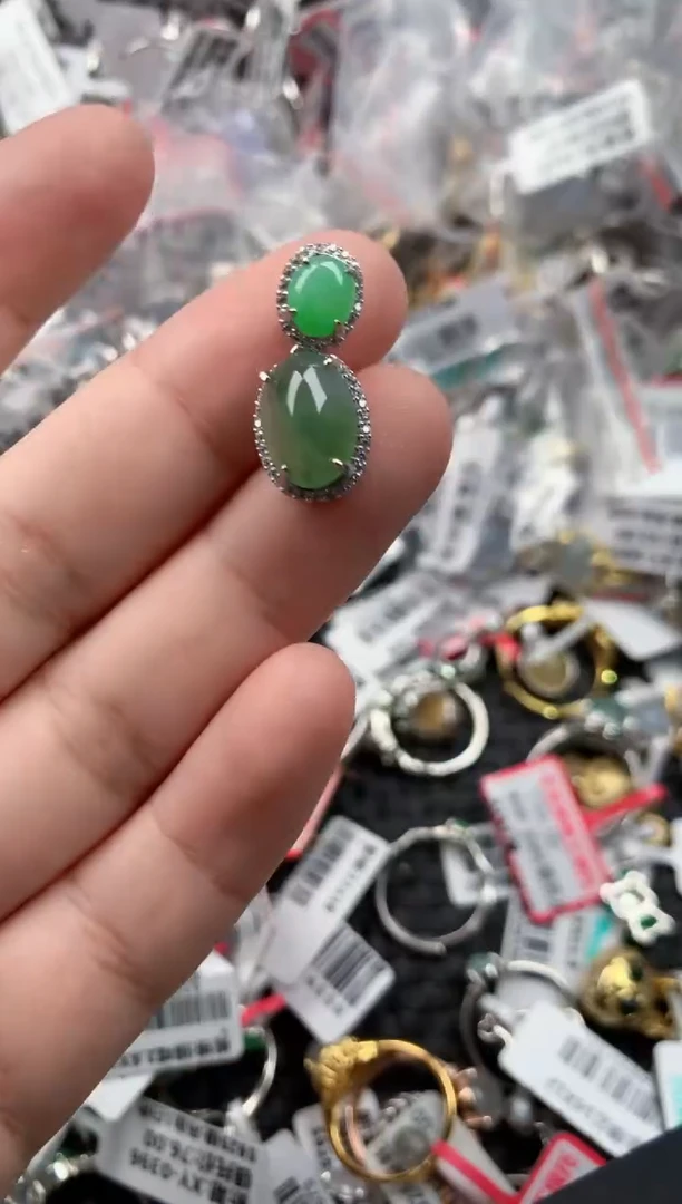 银S925镶嵌戒指翡翠444     7