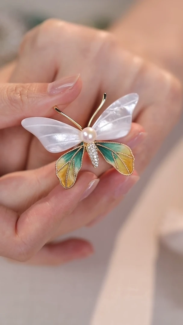 贝壳合金胸花胸针