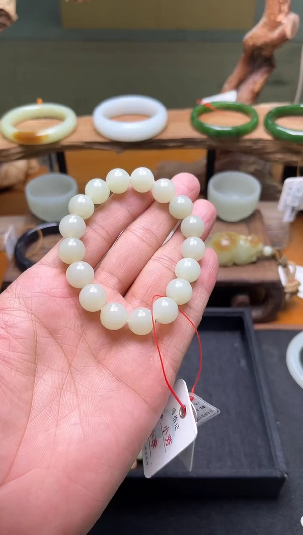 未镶嵌手串和田玉卡12且末迪克兰圆珠9013606