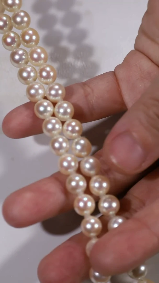 颈饰银S925镶嵌海水珍珠海水akoya珍珠满串项链