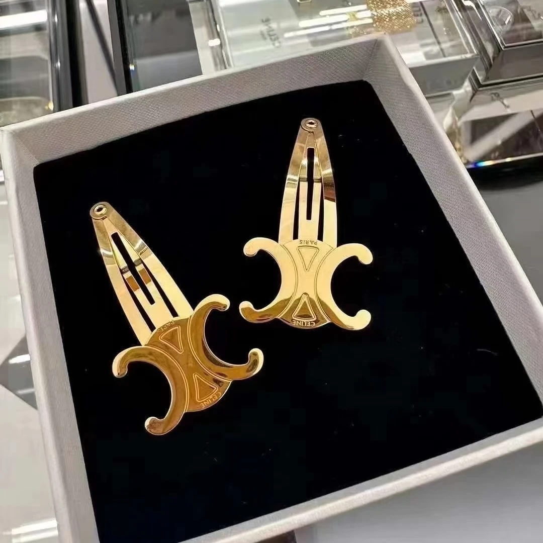 99新 Celine/思琳 小花6欢 金色 合金 发夹