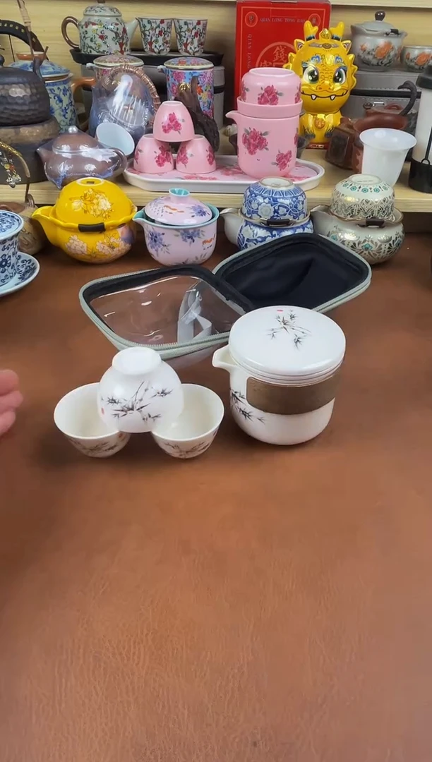 陶瓷茶具摆件旅行套组