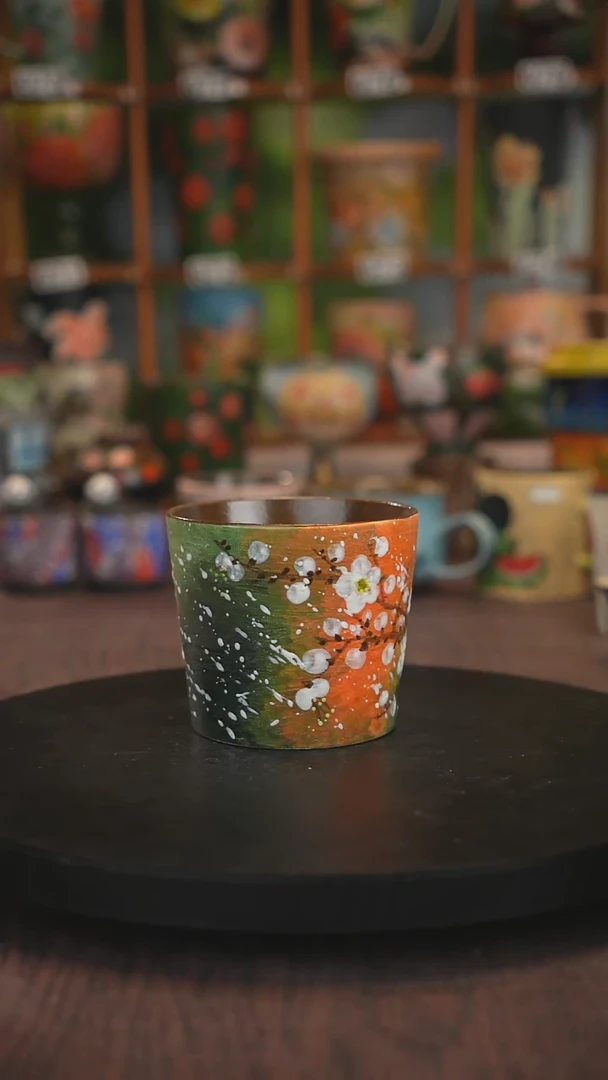 紫砂油画手绘釉下彩