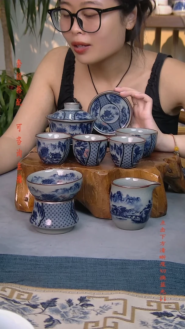 简装家用款8件套 老陶泥开片纹陶瓷茶具