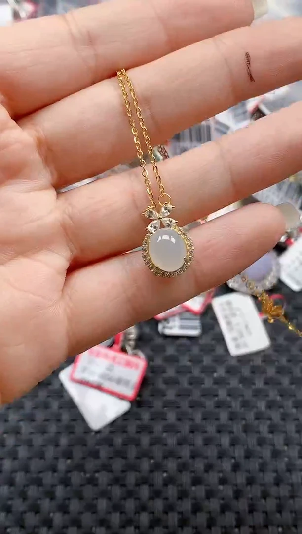 银S925镶嵌戒指翡翠天然A货缅甸翡翠