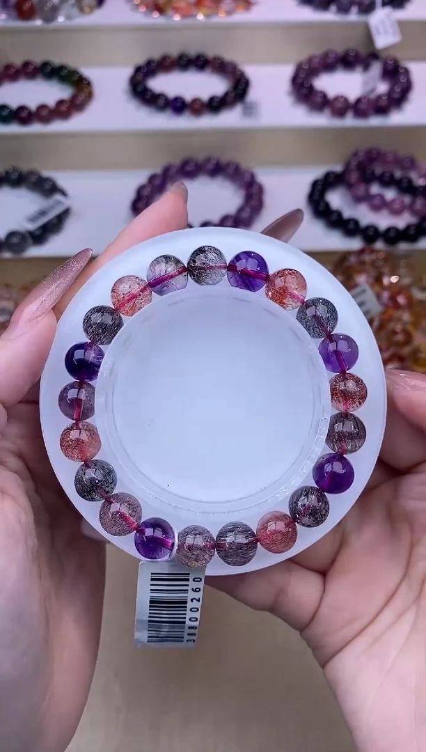 水晶手串未镶嵌黑加仑超七单圈9m+