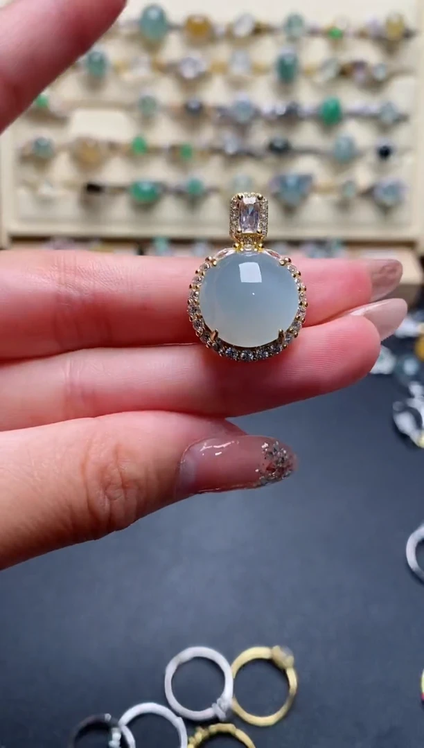 银S925镶嵌戒指翡翠6666666+2