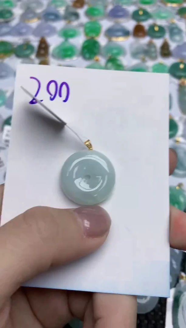 【闪购商品】翡翠颈饰18K金镶嵌天然翡翠A货