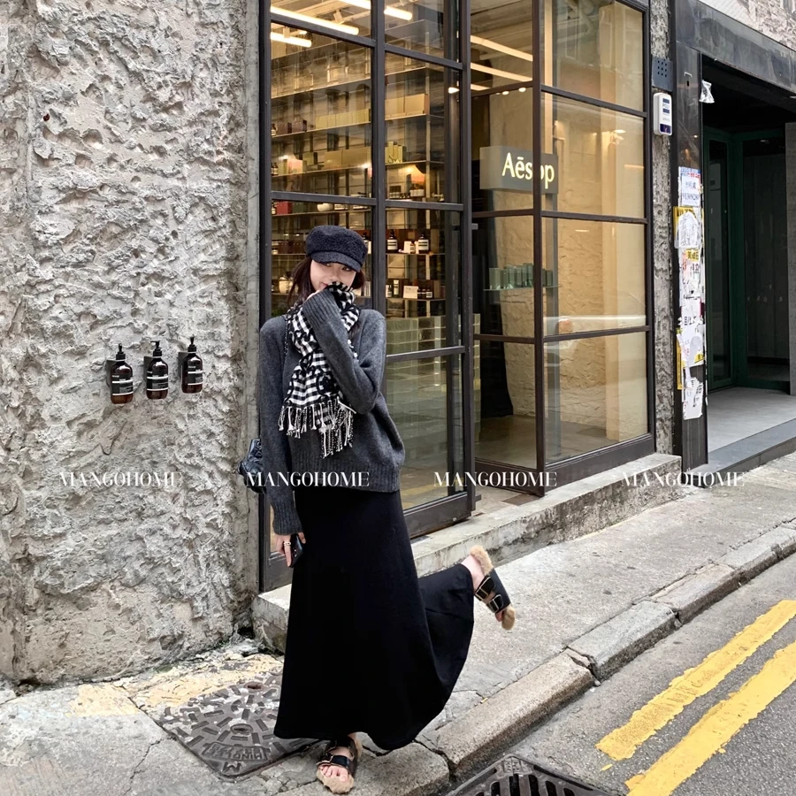 已加长！高个子必选！高级感半身拖地长裙包臀修腰显瘦A字长裙子