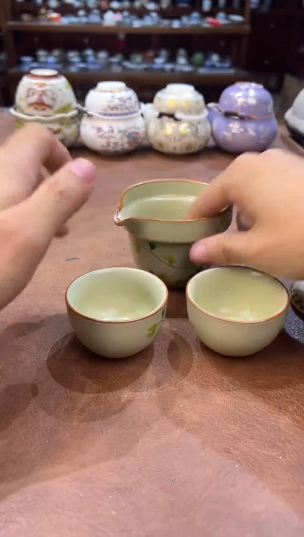 真的很便宜超好看会开片的旅行茶具