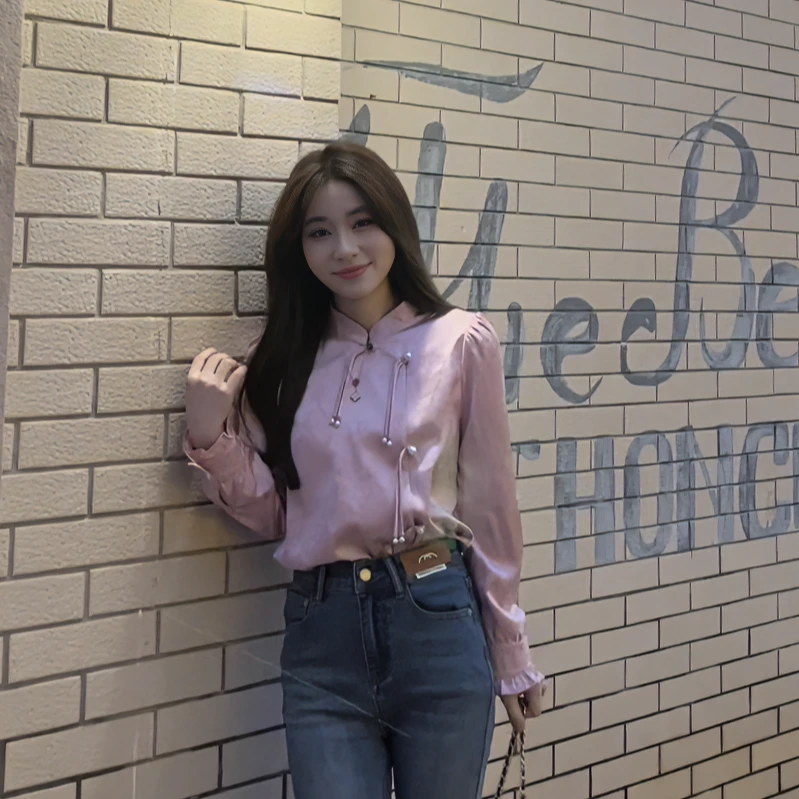 奈奈家 62326【花样】中式衬衫小个子改版气质时尚20240226
