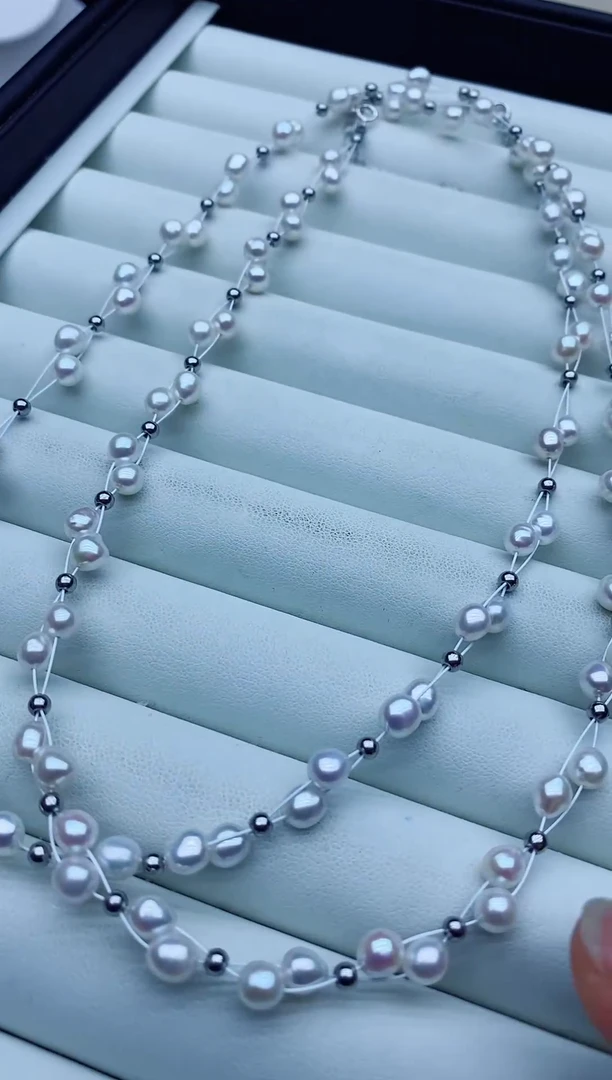 项链银S925镶嵌淡水珍珠项链多样性发其一