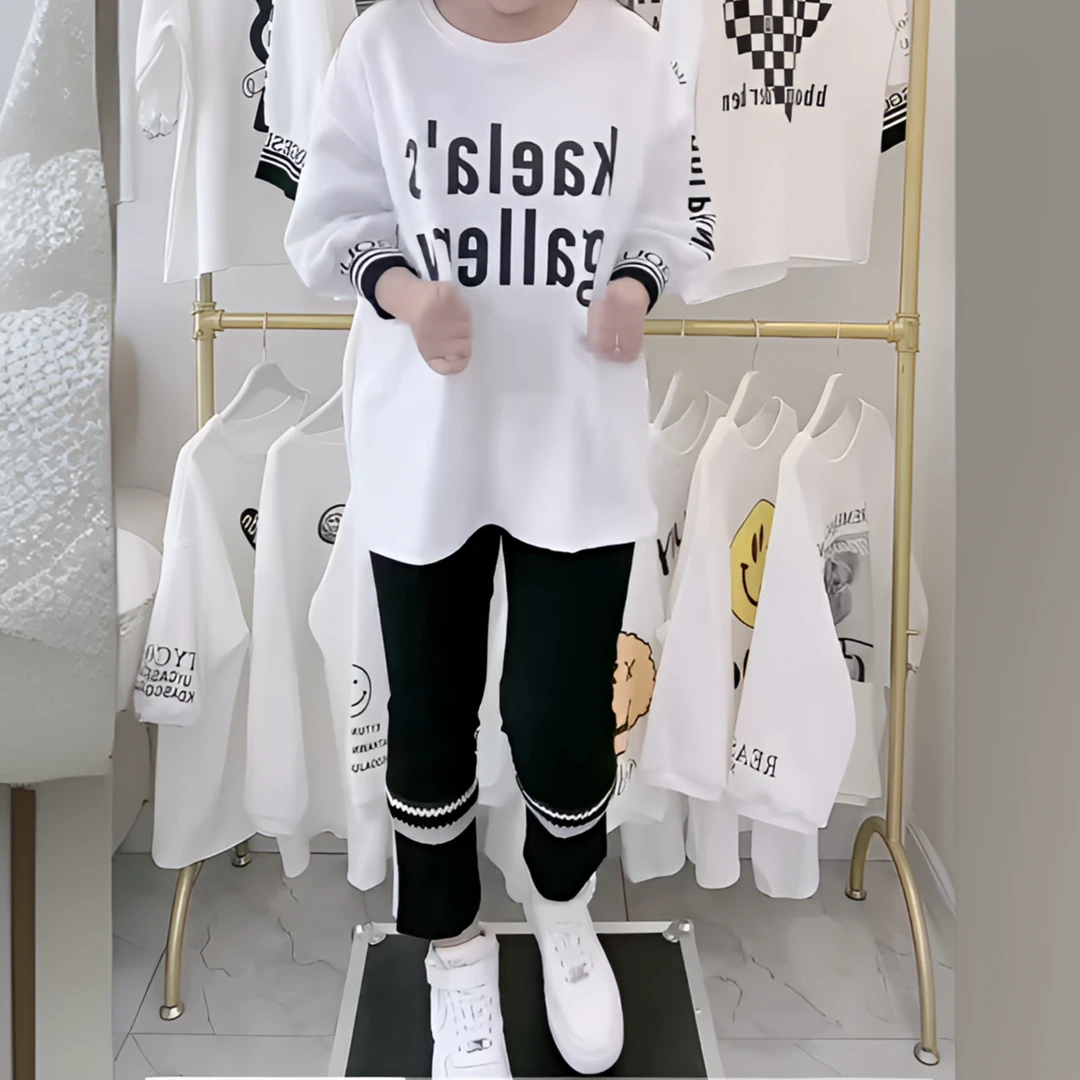 新款春季螺纹袖卫衣大TT恤时尚百搭洋气