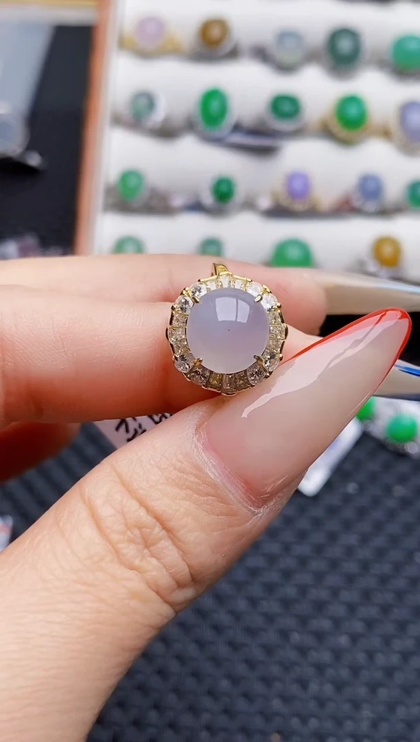 银S925镶嵌戒指翡翠6757