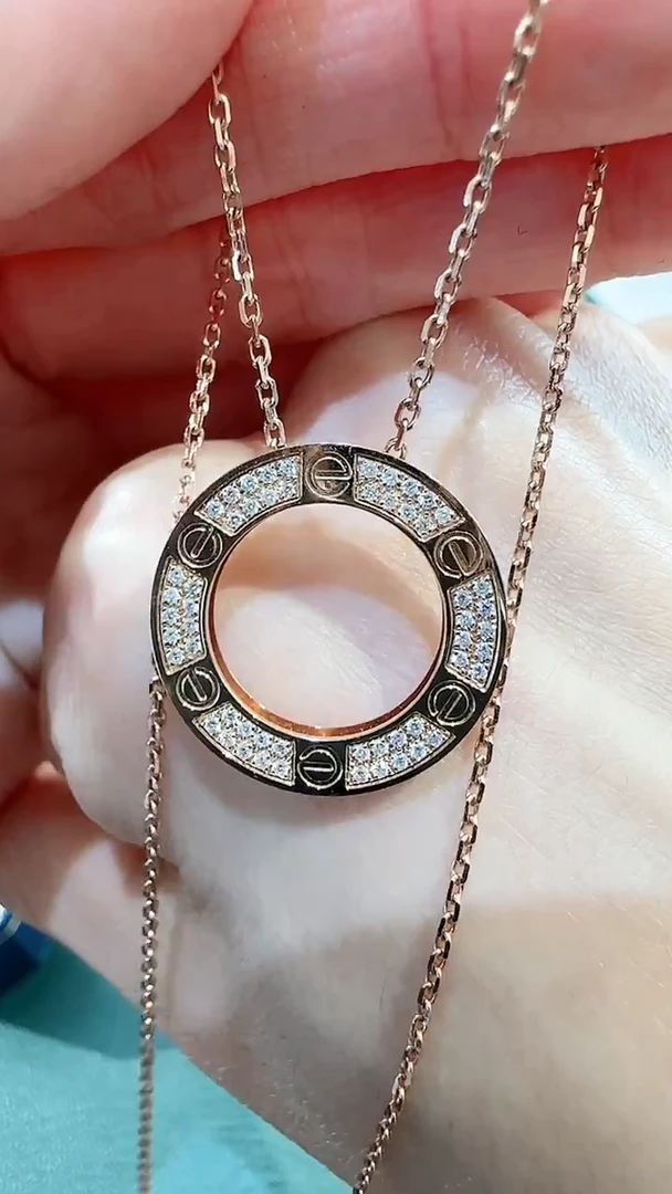 【闪购商品】钻石吊坠(不含链)18K金镶嵌18K金钻石饼饼吊坠