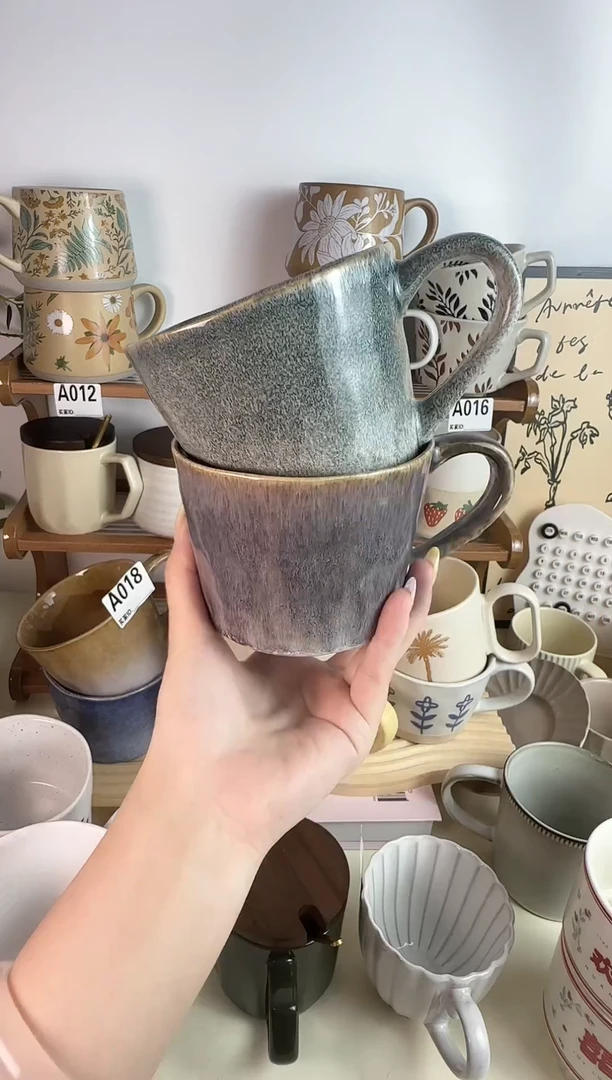 陶瓷无盖款窑变陶瓷对杯