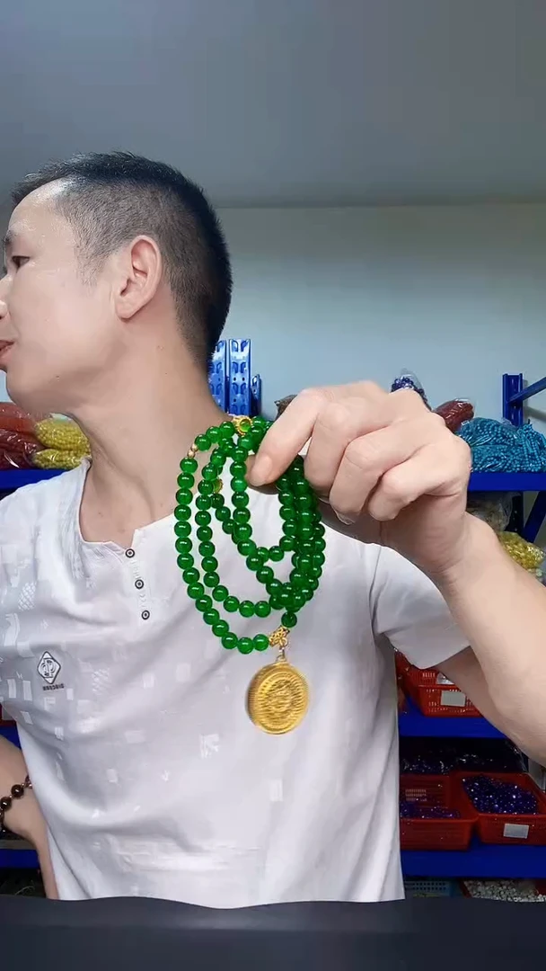 非金属珐琅P013长链108珠含吊坠