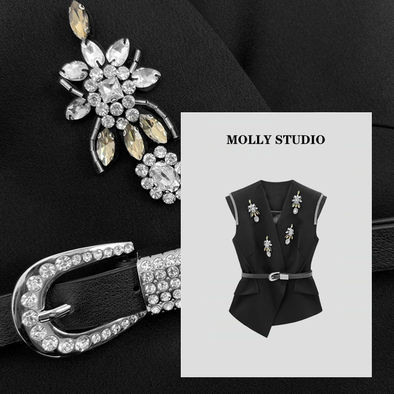 MG2025156【时尚前沿】Molly V领修身时尚百搭简约高定 马甲