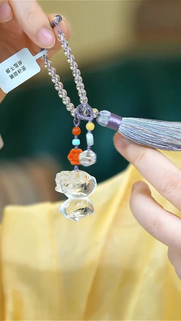 挂饰未镶嵌水晶白水晶小羊手工绳挂饰