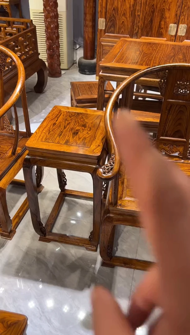 木皇宫椅三件套家具