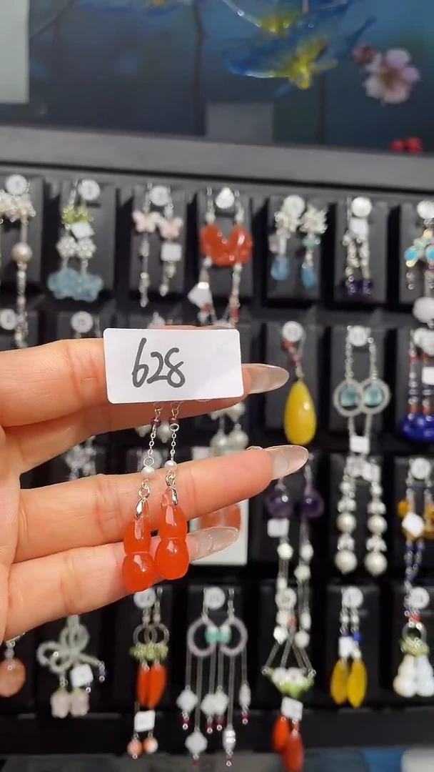 银S925镶嵌耳饰紫晶喜欢拍