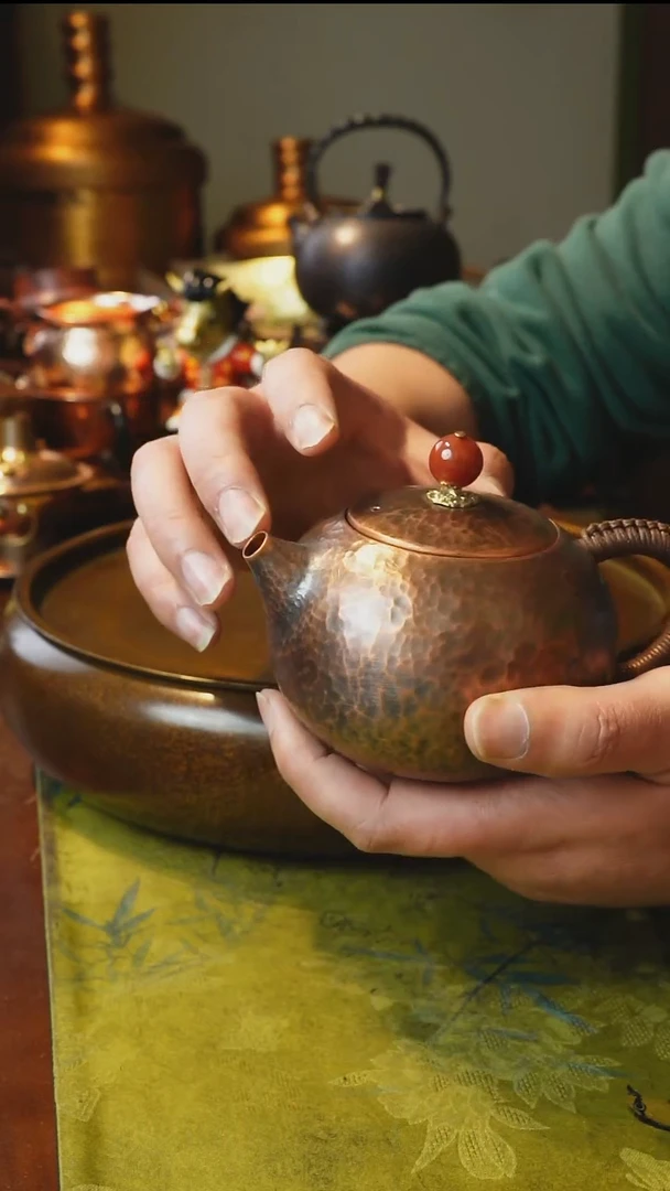 纯紫铜西施泡茶壶