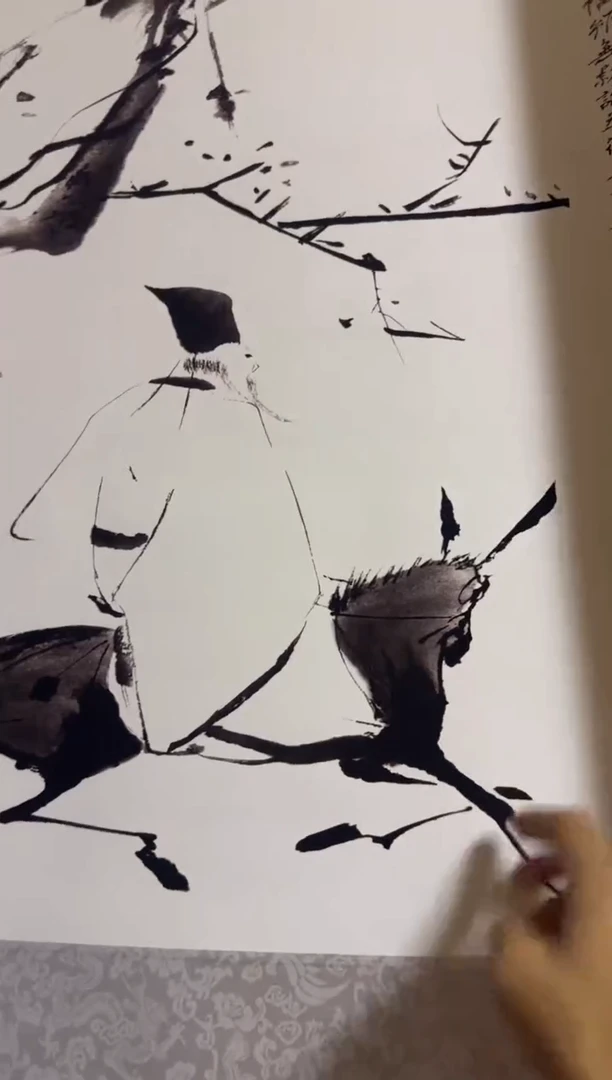 竖款驴背吟诗图三尺画