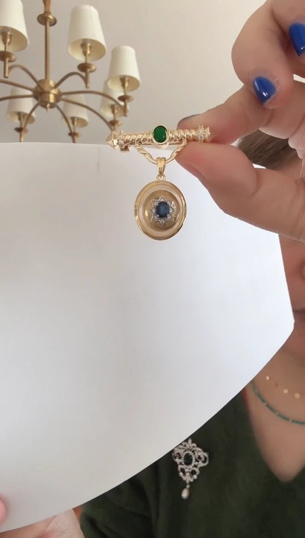 颈饰蓝宝石未镶嵌蓝宝石吊坠