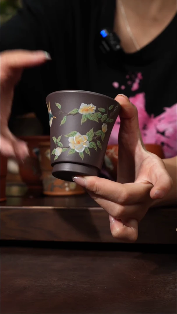 茶壶紫砂天青泥绘杯