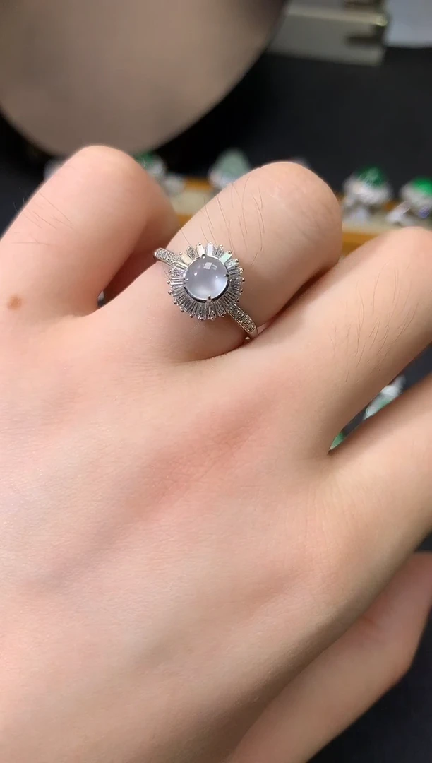 翡翠18K金镶嵌吊坠(不含链)戒指