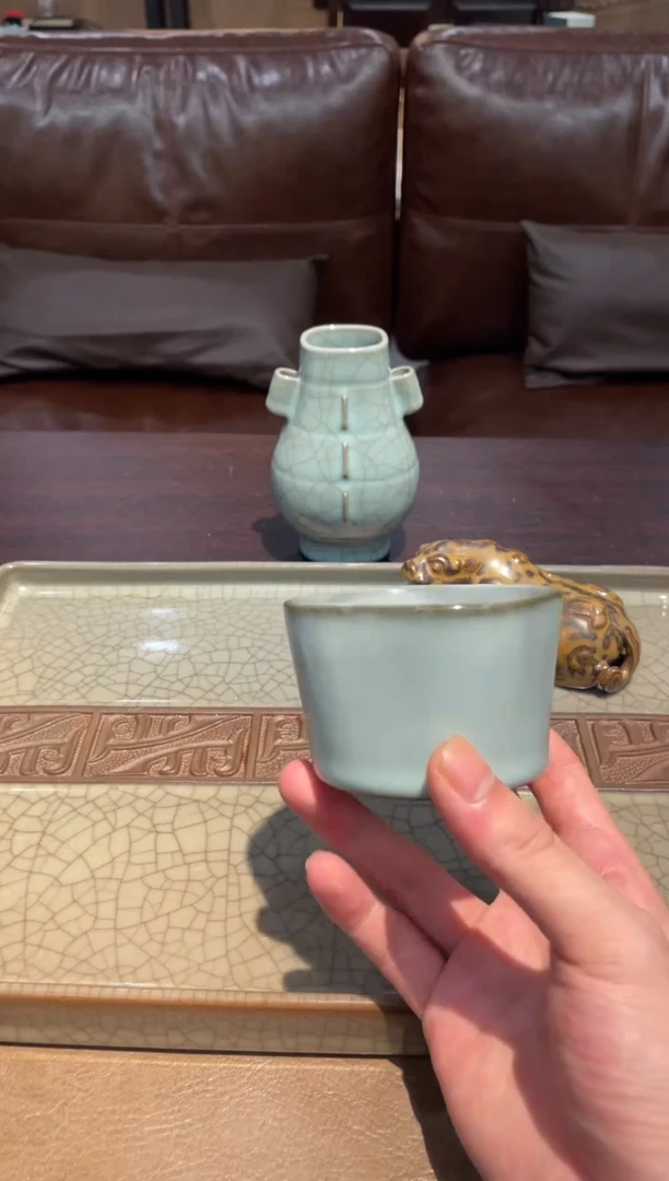 大*原自仓龙泉青瓷开场天方地圆杯