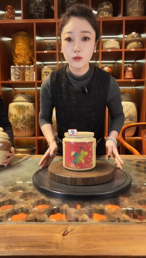 罐李旭泽作品白泥小茶罐@34