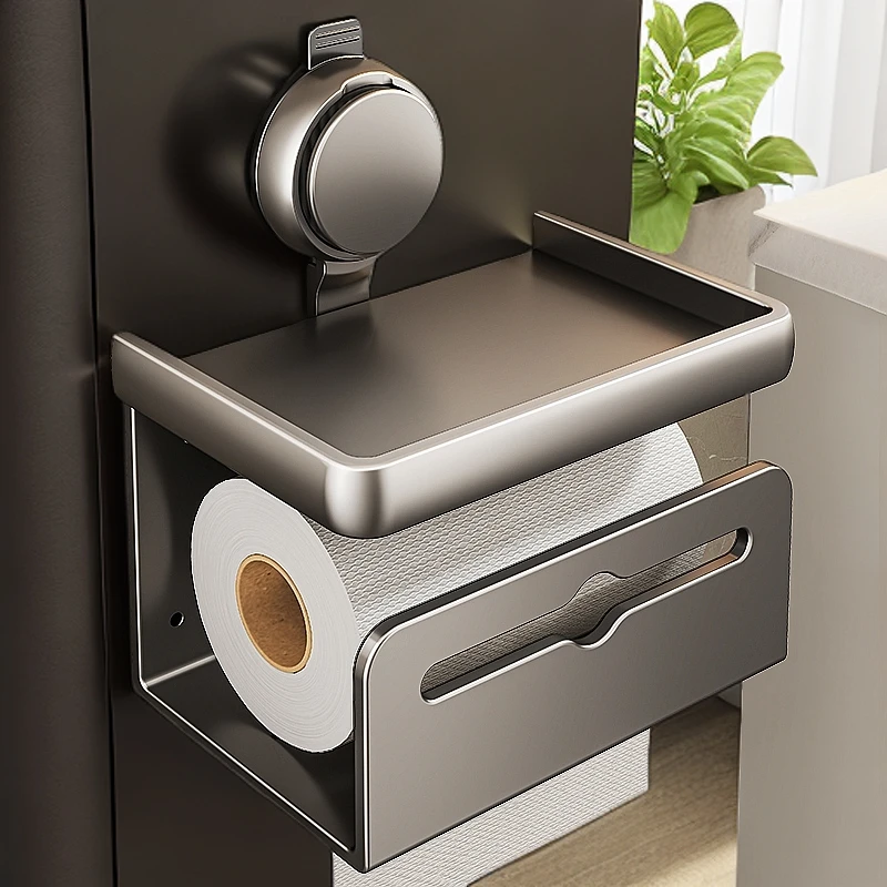 厕纸卷纸抽纸卫生间厕所洗脸池马桶旁吸盘免打孔网红高级感收纳盒