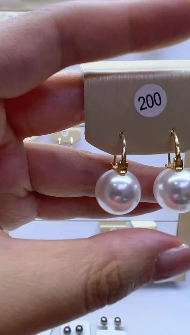 银S925镶嵌淡水珍珠耳饰200