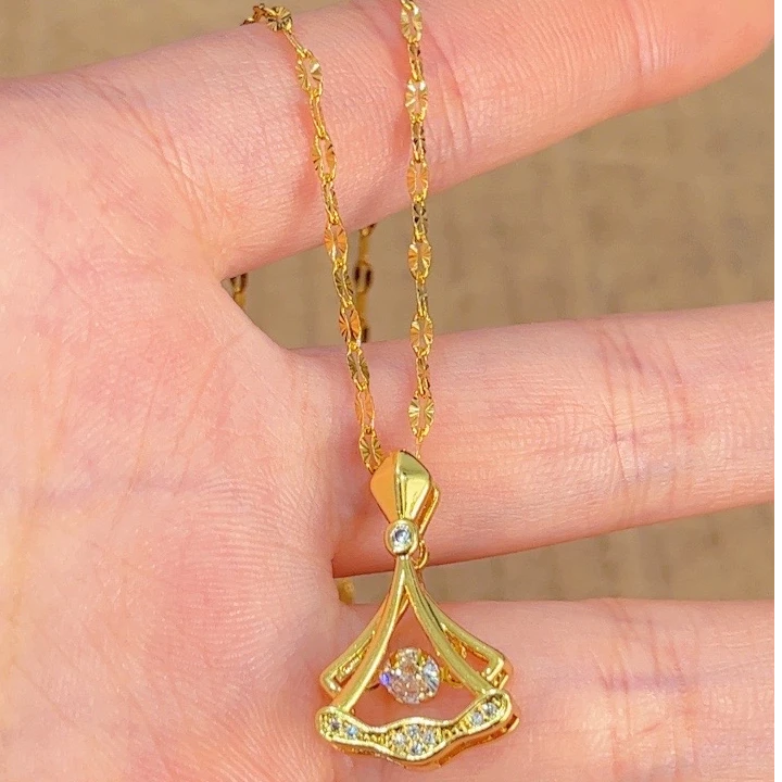 钛钢项链 A-82-灵动银杏叶ins吊坠项链气质轻奢时尚百搭小众精美