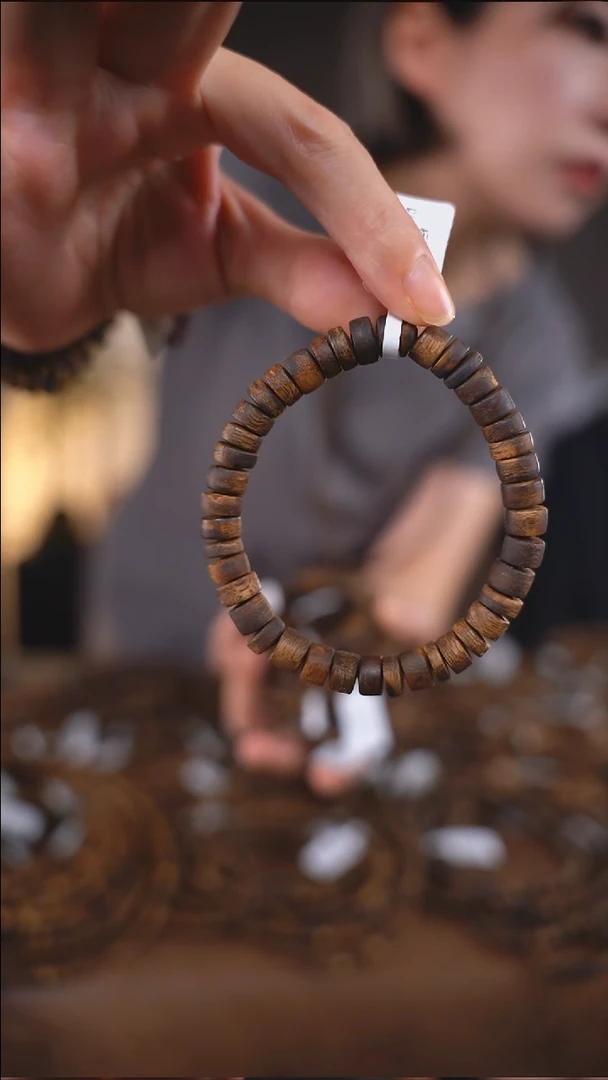 手串沉香直切药片单圈