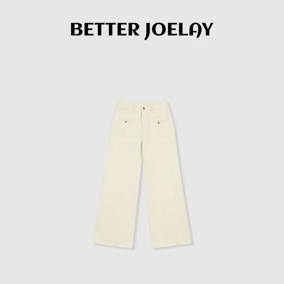 BETTERJOELAY -【蝶舞依依】百搭时尚潮流休闲直筒牛仔裤JG9332