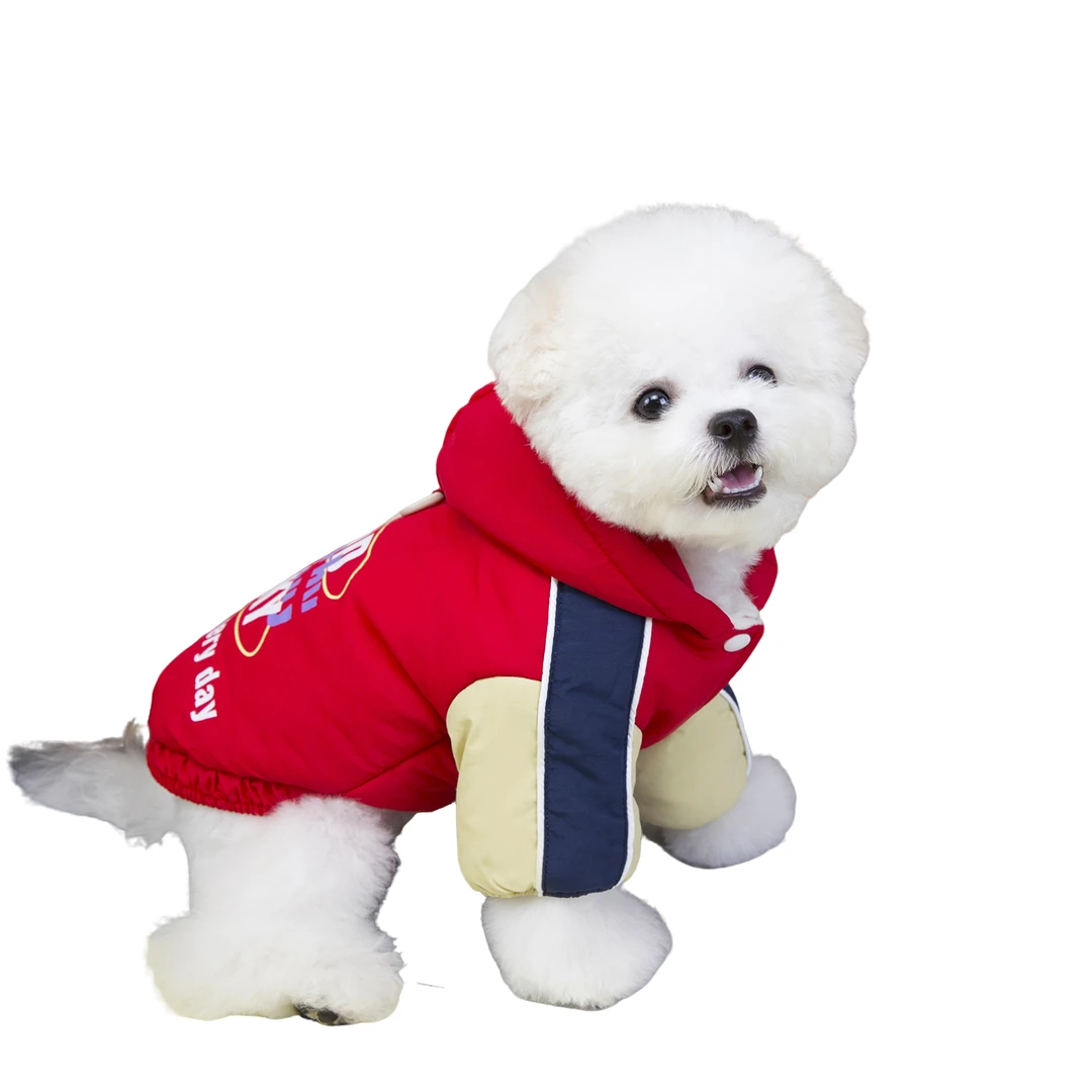 狗狗秋冬保暖外套加厚加绒小型犬泰迪雪纳瑞比熊外出带牵引扣鹿犬