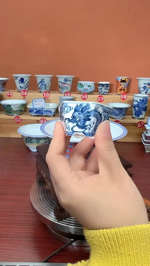 【闪购商品】景德墨奈手绘陶瓷内口4高3左右