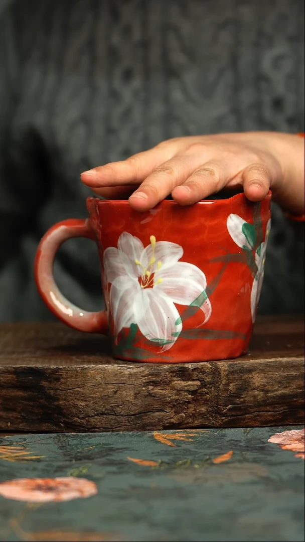 【闪购商品】杯杯釉下彩手工手绘同款陶器